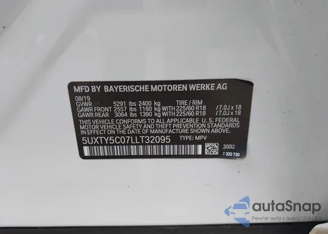 2020 BMW X3 xDrive30I из США, поврежденный, VIN 5UXTY5C07LLT32095